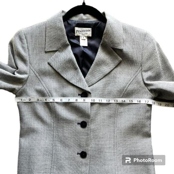 Pendleton Wool Silk Blend Grey Blazer Suit Jacket | 8 - Picture 7 of 8